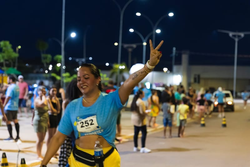 A comemoração de quem completou os 5 km.